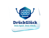 Das DrückGlück Logo in 340x262 mit transparentem Hintergrund